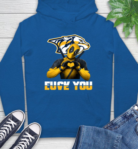 NHL Nashville Predators Deadpool Love You Fuck You Hockey Sports Hoodie 9