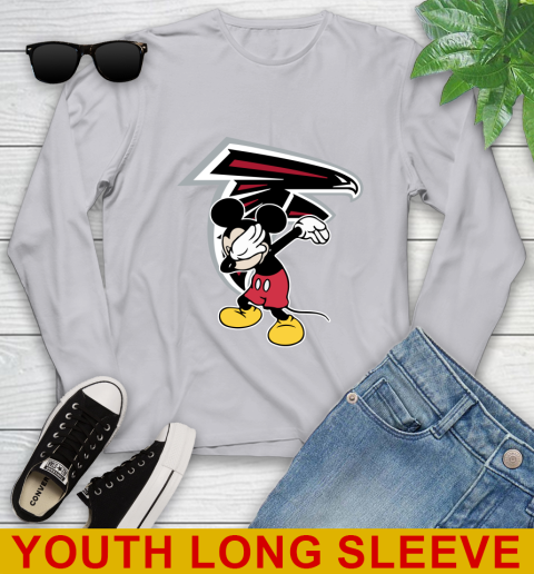 Atlanta Falcons NFL Football Dabbing Mickey Disney Sports Youth Long Sleeve 6