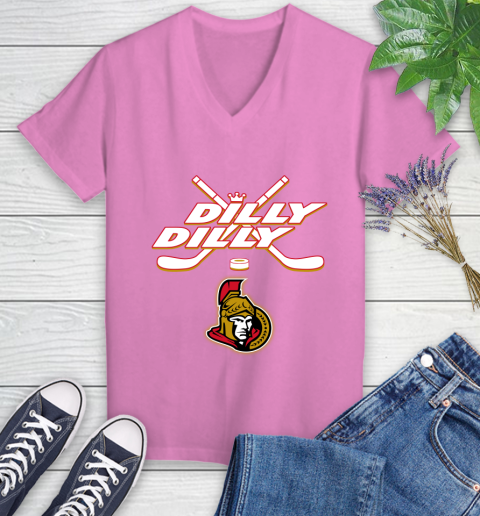 NHL Ottawa Senators Dilly Dilly Hockey Sports Women's V-Neck T-Shirt 14