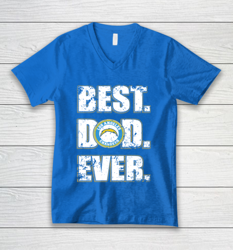 NFL Los Angeles Chargers Football Best Dad Ever Family Shirt V-Neck T-Shirt 5