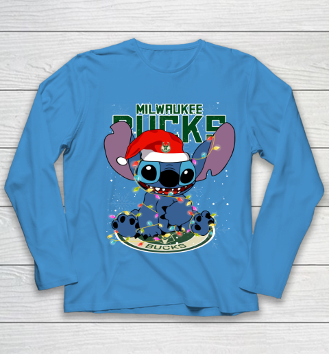 Milwaukee Bucks NBA noel stitch Basketball Christmas Youth Long Sleeve 4