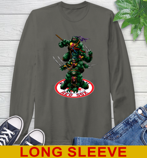 MLB Baseball Boston Red Sox Teenage Mutant Ninja Turtles Shirt Long Sleeve T-Shirt 8