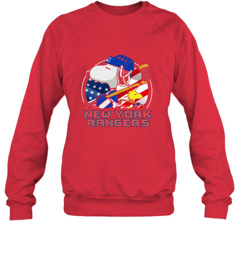 w0zs new york rangersnoopy and woodstock nhl sweatshirt 35 front red