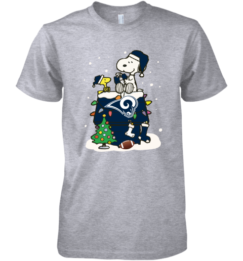 o32b a happy christmas with los angeles rams snoopy premium guys tee 5 front heather grey