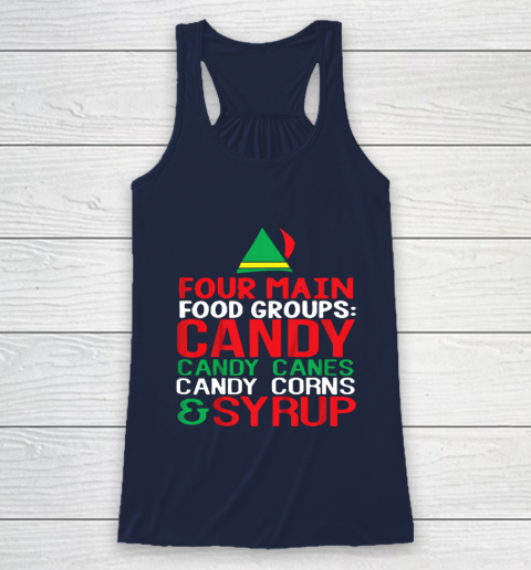 4 Main Food Groups Elf Buddy Christmas Racerback Tank 8