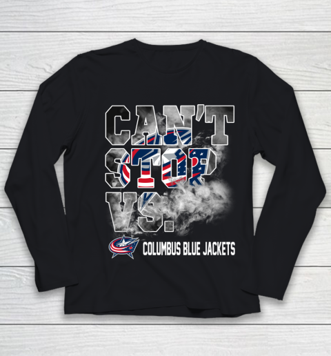 NHL Columbus Blue Jackets Hockey Can't Stop Vs Youth Long Sleeve