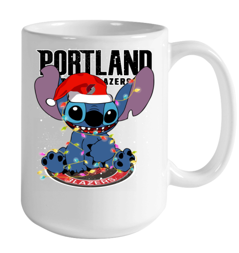 Portland Trail Blazers NBA noel stitch Basketball Christmas Color Changing Mug 15oz 2