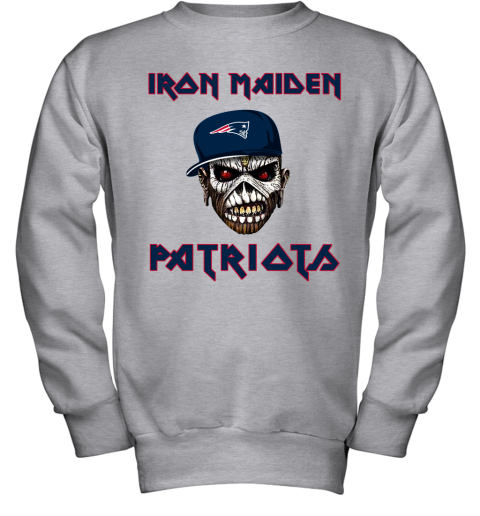 NFL New England Patriots Iron Maiden Rock Band Music Football Sports HtPJ0tArjAy youth sweatshirt 47 95 151514 front sport grey