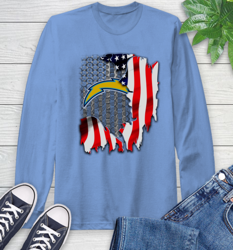 Los Angeles Chargers NFL Football American Flag Long Sleeve T-Shirt 12