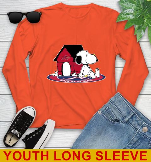 MLB Baseball Atlanta Braves Snoopy The Peanuts Movie Shirt Youth Long Sleeve 4