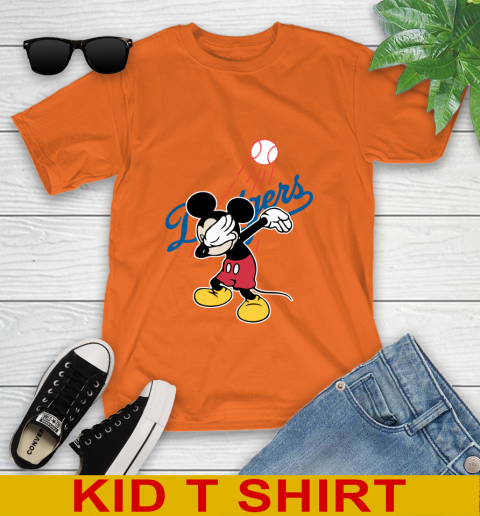 Los Angeles Dodgers MLB Baseball Dabbing Mickey Disney Sports Youth T-Shirt 7