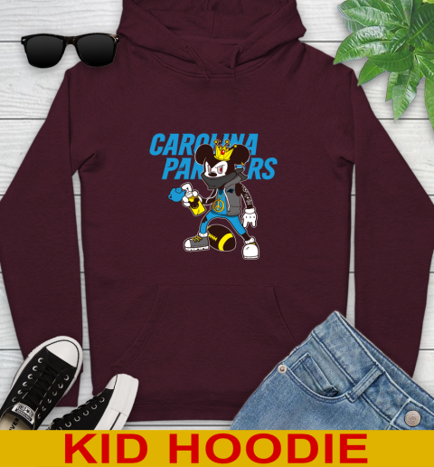 Carolina Panthers NFL Football Mickey Peace Sign Sports Youth Hoodie 7