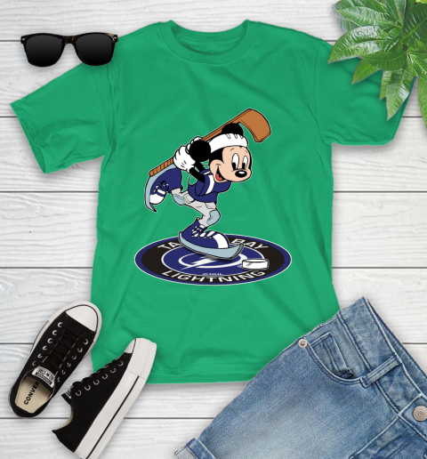 NHL Hockey Tampa Bay Lightning Cheerful Mickey Disney Shirt Youth T-Shirt 6