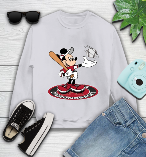 MLB Baseball Arizona Diamondbacks Cheerful Mickey Disney Shirt Youth Sweatshirt 4