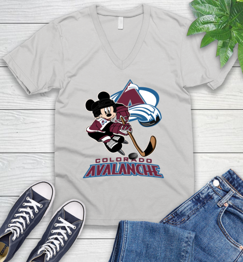 NHL Colorado Avalanche Mickey Mouse Disney Hockey T Shirt V-Neck T-Shirt