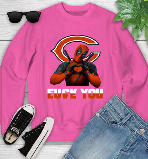 NHL Chicago Bears Deadpool Love You Fuck You Football Sports Youth Sweatshirt 6