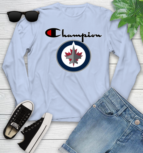 NHL Hockey Winnipeg Jets Champion Shirt Youth Long Sleeve 6