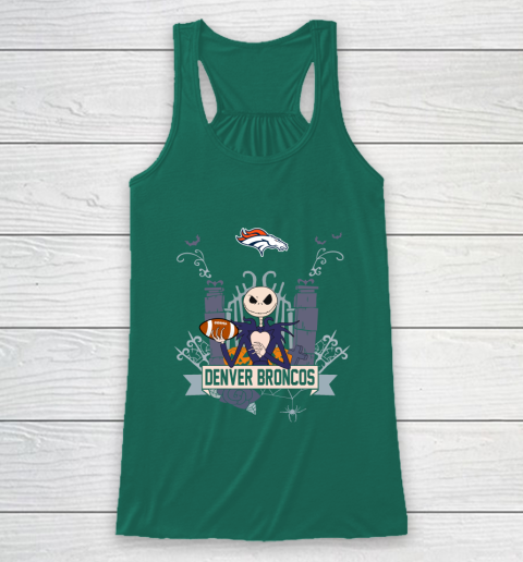 NFL Denver Broncos Football Jack Skellington Halloween Racerback Tank 5