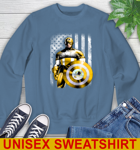 Washington Redskins NFL Football Captain America Marvel Avengers American Flag Shirt Sweatshirt 10