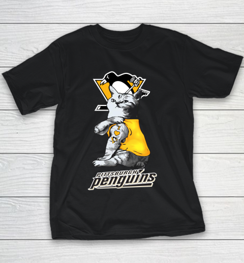 NHL My Cat Loves Pittsburgh Penguins Hockey Youth T-Shirt