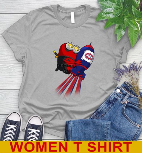 NHL Hockey Montreal Canadiens Deadpool Minion Marvel Shirt Women's T-Shirt 5