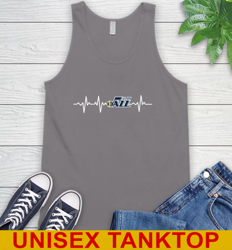 Utah Jazz NBA Basketball Heart Beat Shirt Tank Top 6