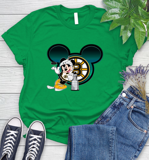 NHL Boston Bruins Stanley Cup Mickey Mouse Disney Hockey T Shirt Women's T-Shirt 6