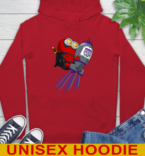 NBA Basketball Sacramento Kings Deadpool Minion Marvel Shirt Hoodie - Image 11