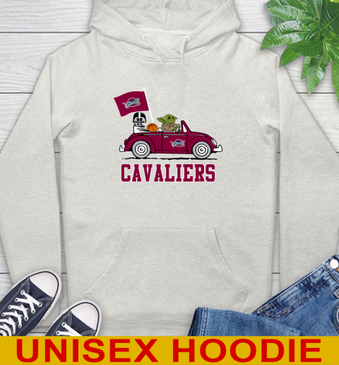 NBA Basketball Cleveland Cavaliers Darth Vader Baby Yoda Driving Star Wars Shirt Hoodie 12
