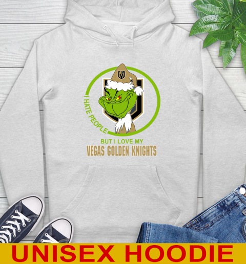 Vegas Golden Knights NHL Christmas Grinch I Hate People But I Love My Favorite Hockey Team Hoodie