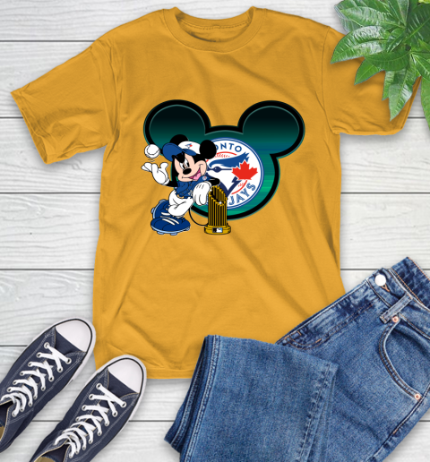 MLB Toronto Blue Jays The Commissioner's Trophy Mickey Mouse Disney T-Shirt 3