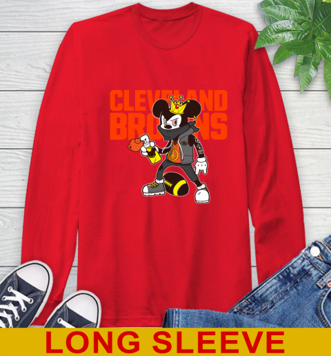 Cleveland Browns NFL Football Mickey Peace Sign Sports Long Sleeve T-Shirt 10