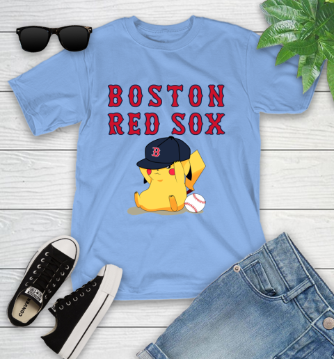 MLB Pikachu Baseball Sports Boston Red Sox Youth T-Shirt 11