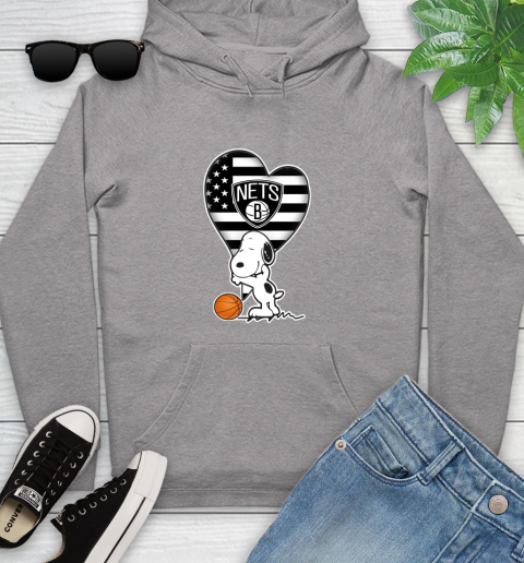 Brooklyn Nets NBA Basketball The Peanuts Movie Adorable Snoopy Youth Hoodie 6