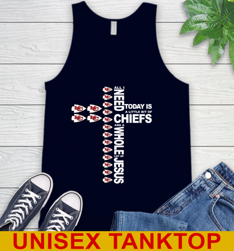 NFL All I Need Today Is A Little Bit Of Kansas City Chiefs Cross Shirt Tank Top 2