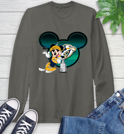 NHL Nashville Predators Stanley Cup Mickey Mouse Disney Hockey T Shirt Long Sleeve T-Shirt 8