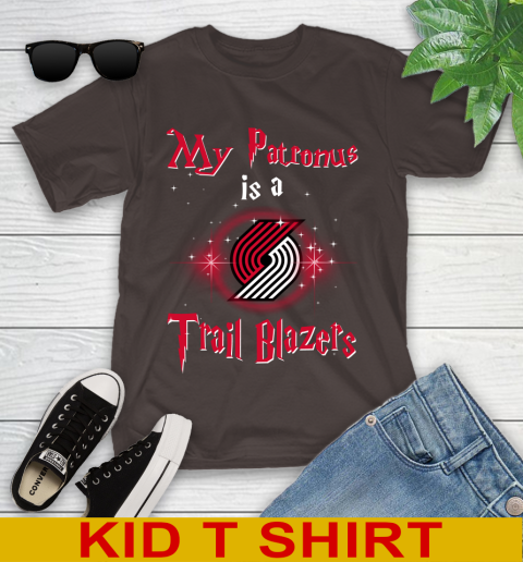 NBA Basketball Harry Potter My Patronus Is A Portland Trail Blazers Youth T-Shirt 6