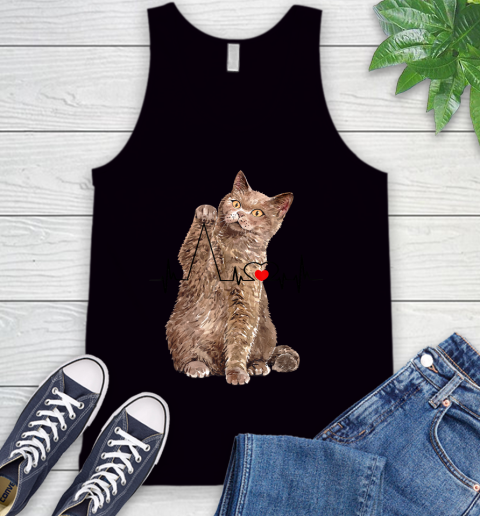 Nurse Shirt Curious Cat Messing With Heart Line Funny T Shirt Tank Top
