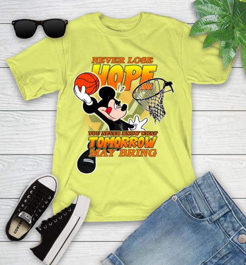 San Antonio Spurs NBA Basketball Mickey Disney Never Lose Hope Youth T-Shirt 10