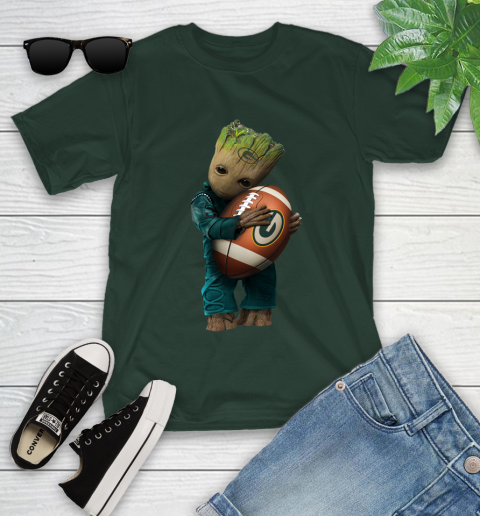 NFL Groot Guardians Of The Galaxy Football Sports Green Bay Packers Youth T-Shirt 5