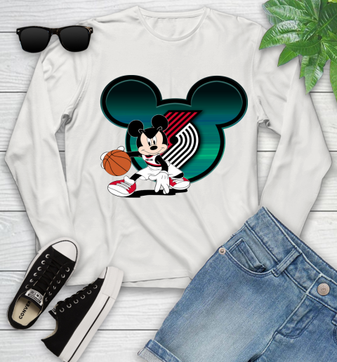 NBA Portland Trail Blazers Mickey Mouse Disney Basketball Youth Long Sleeve 12