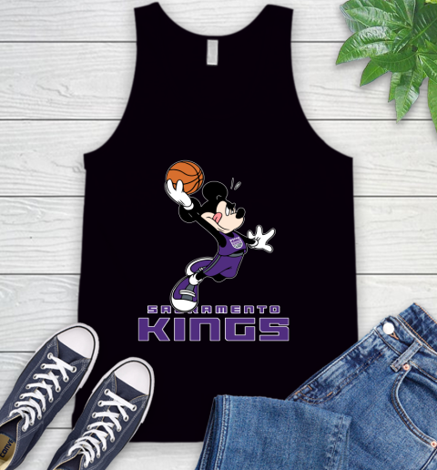NBA Basketball Sacramento Kings Cheerful Mickey Mouse Shirt Tank Top