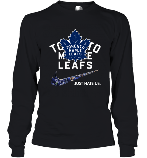 NHL  Toronto mapple leafs x Nike Just Hate Us 5jsj nhltoronto mapple leafs x nike just hate us youth long sleeve 50 front black