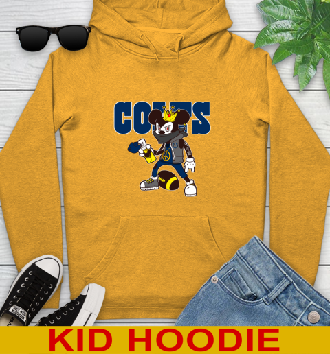 Indianapolis Colts NFL Football Mickey Peace Sign Sports Youth Hoodie 3