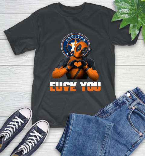 MLB Houston Astros Deadpool Love You Fuck You Baseball Sports T-Shirt