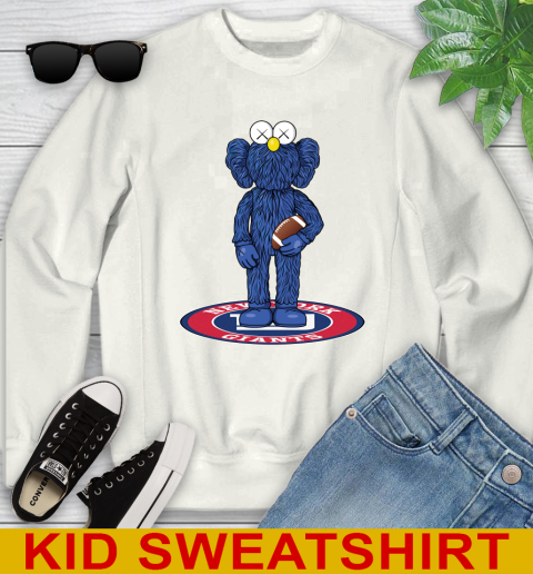 NFL Football New York Giants Kaws Bff Blue Figure Shirt Youth Sweatshirt