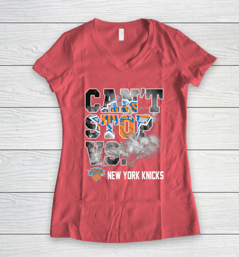 NBA New York Knicks Basketball Can't Stop Vs Women's V-Neck T-Shirt 4