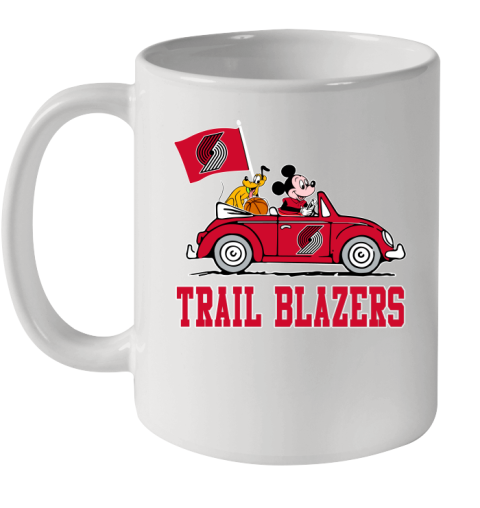 NBA Basketball Portland Trail Blazers Pluto Mickey Driving Disney Shirt Ceramic Mug 11oz