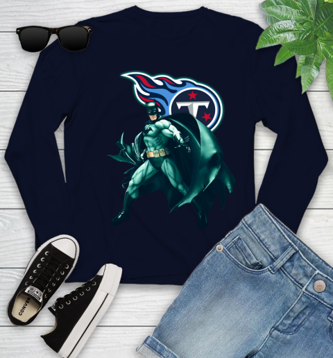 NFL Batman Football Sports Tennessee Titans Youth Long Sleeve 3