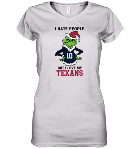I Hate People But I Love My Texans Houston Texans NFL Teams Women's V-Neck T-Shirt